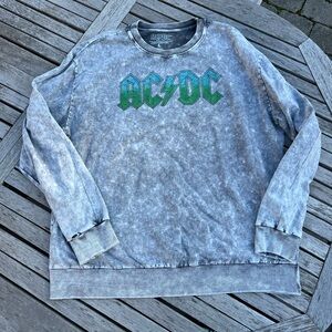AC/DC Gray and Green Crewneck Sweater
